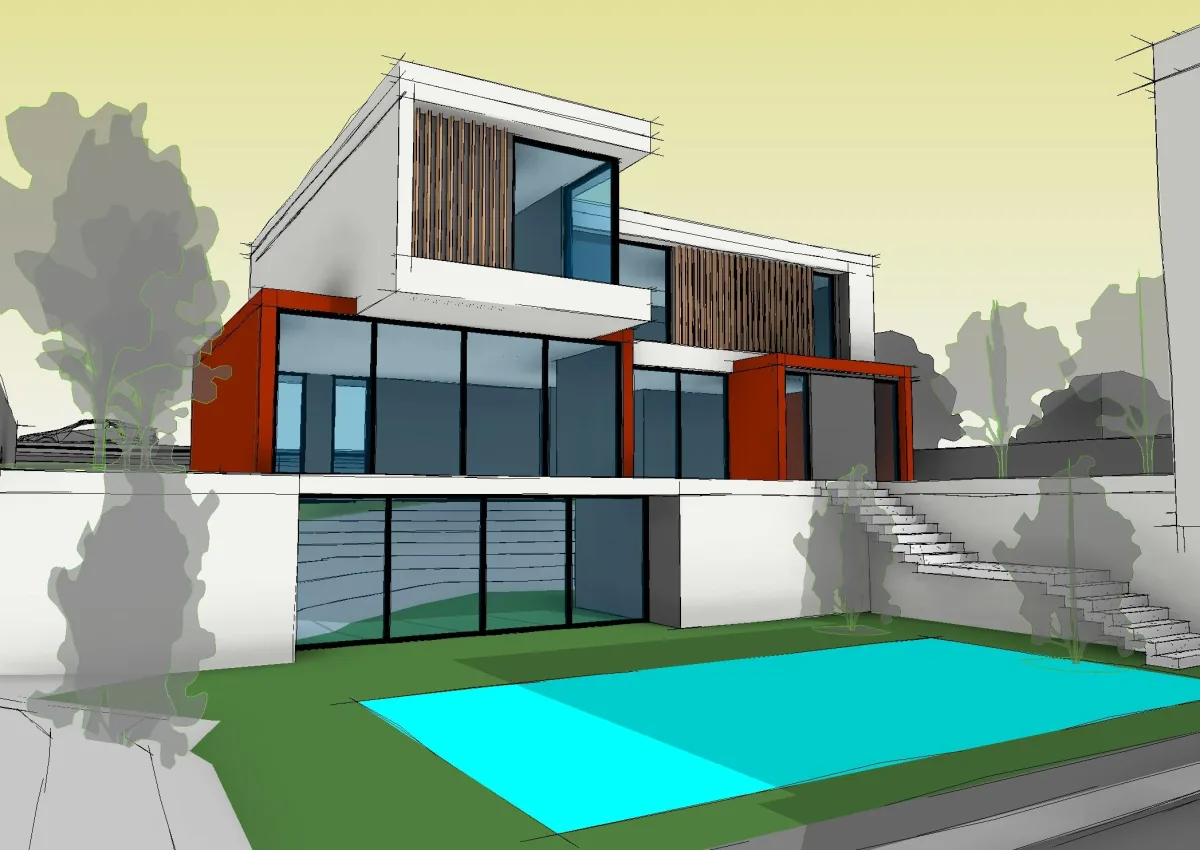 3D-Modellierung eines komplexen Architekturensembles - Perspektive 42