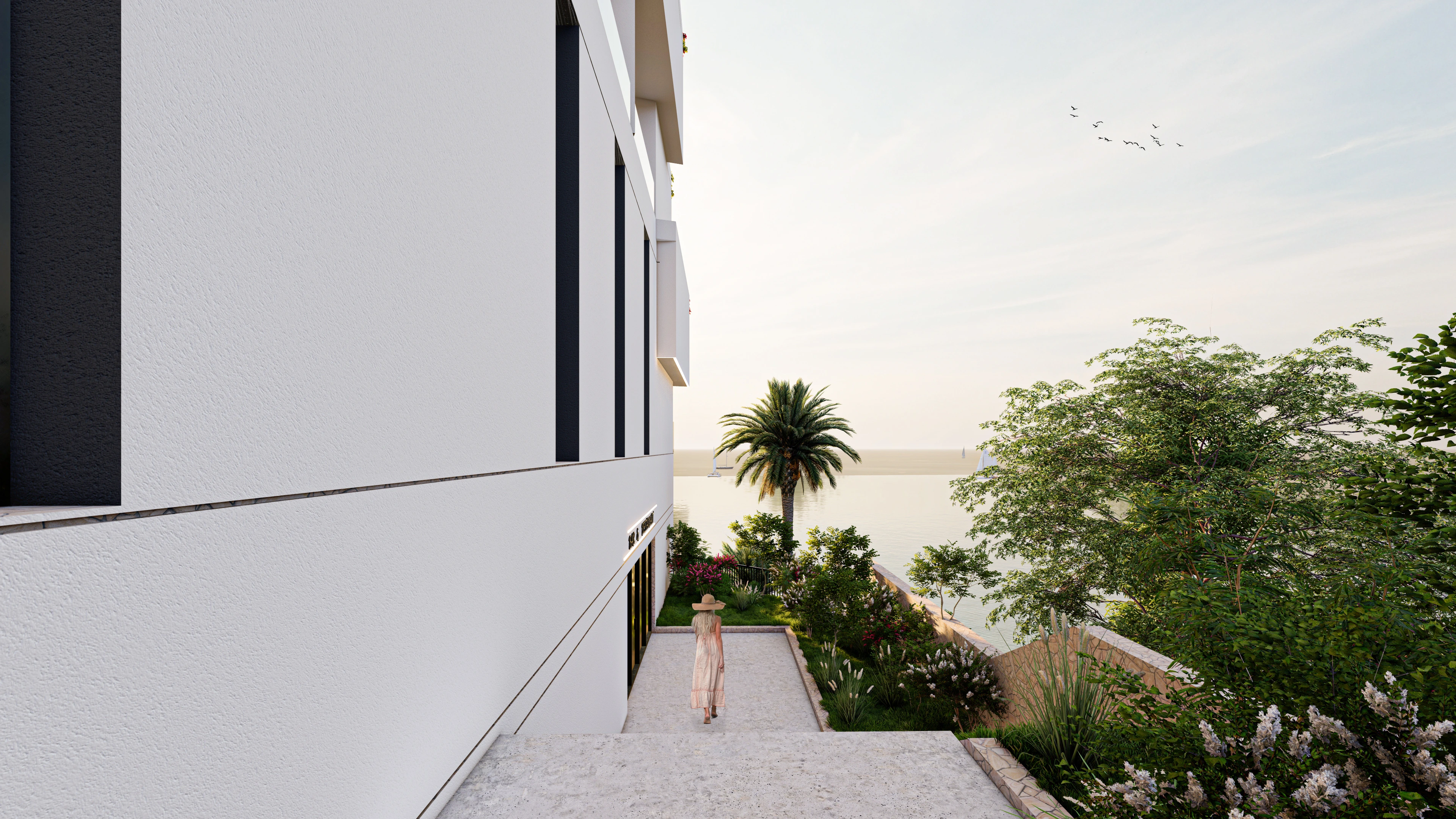 Hotelvisualisierung eines Strandhotels - Perspektive 03