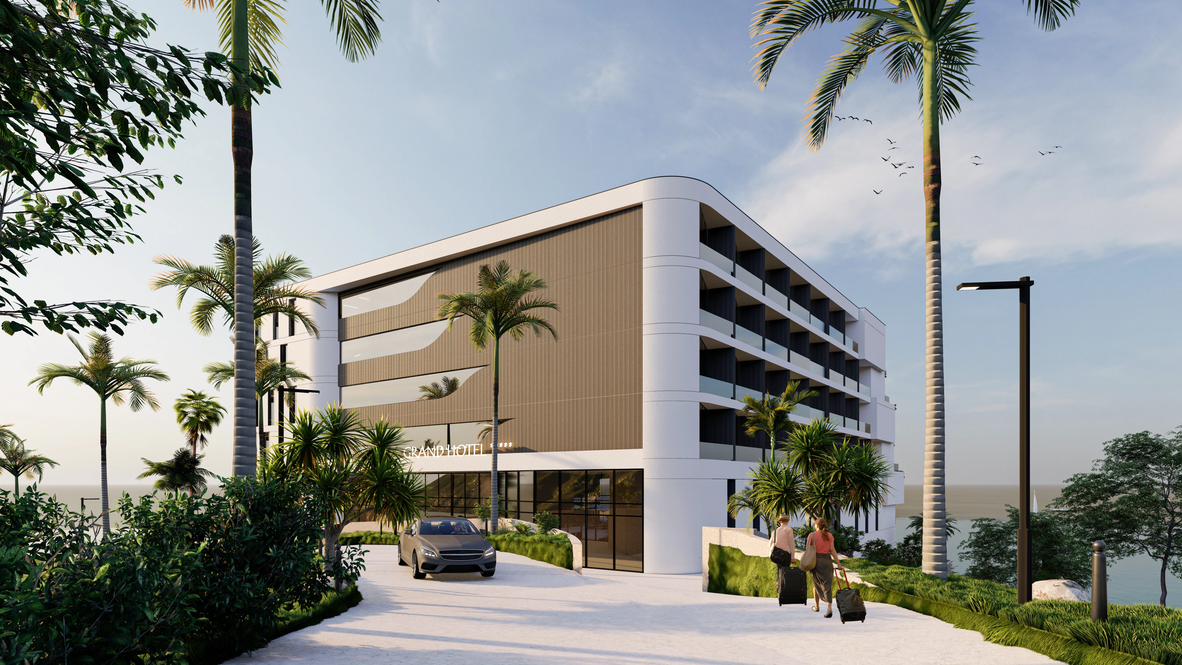 Hotelvisualisierung eines Strandhotels - Perspektive 04