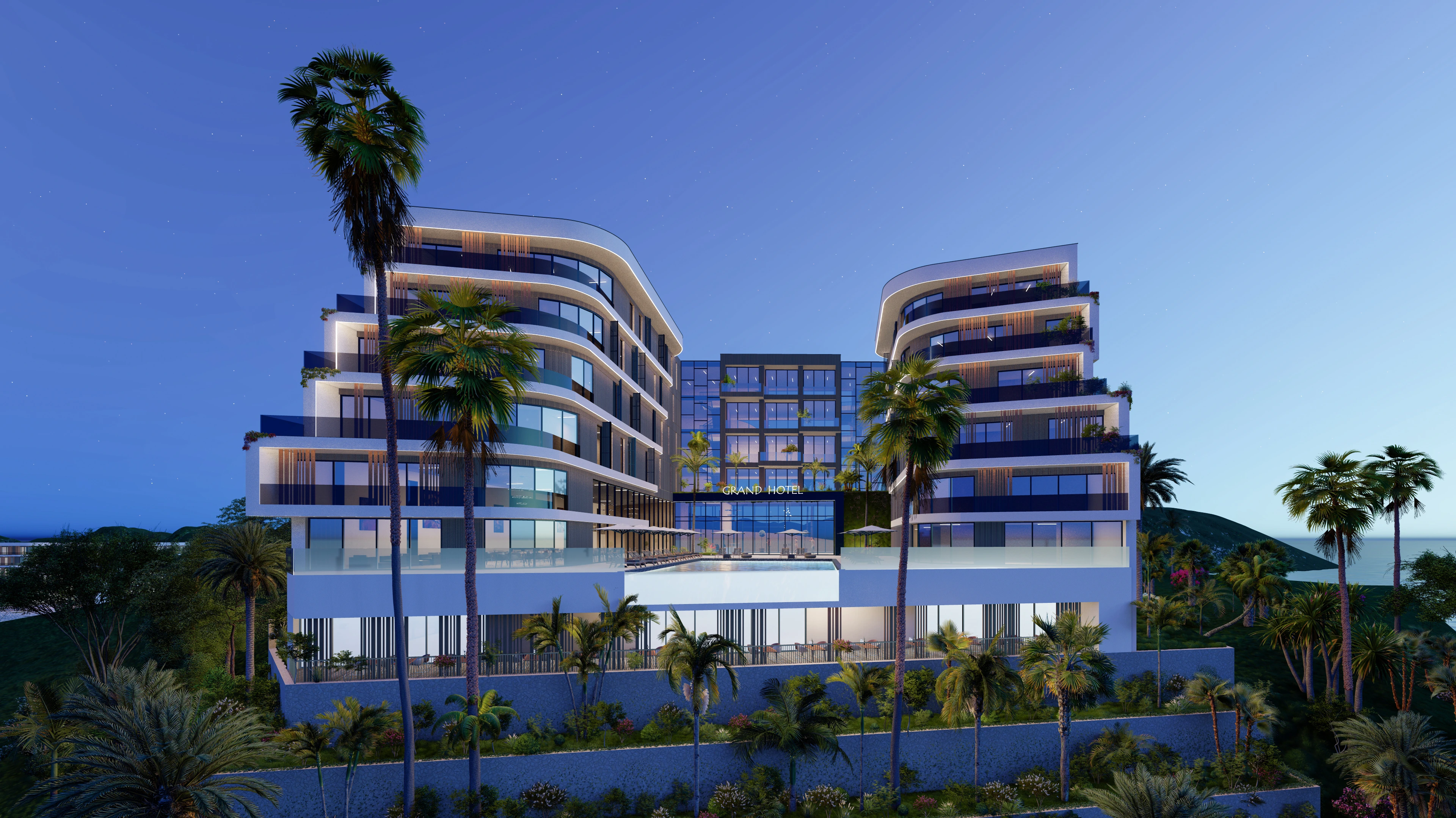 Hotelvisualisierung eines Strandhotels - Perspektive 06