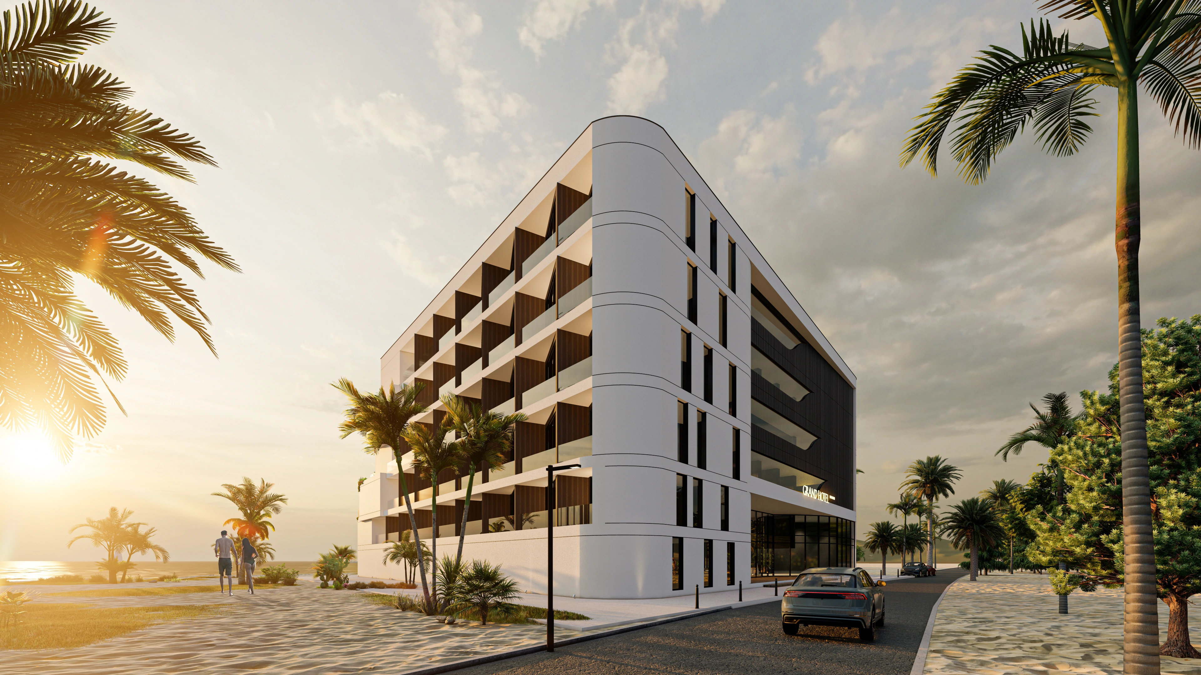 Hotelvisualisierung eines Strandhotels - Perspektive 08