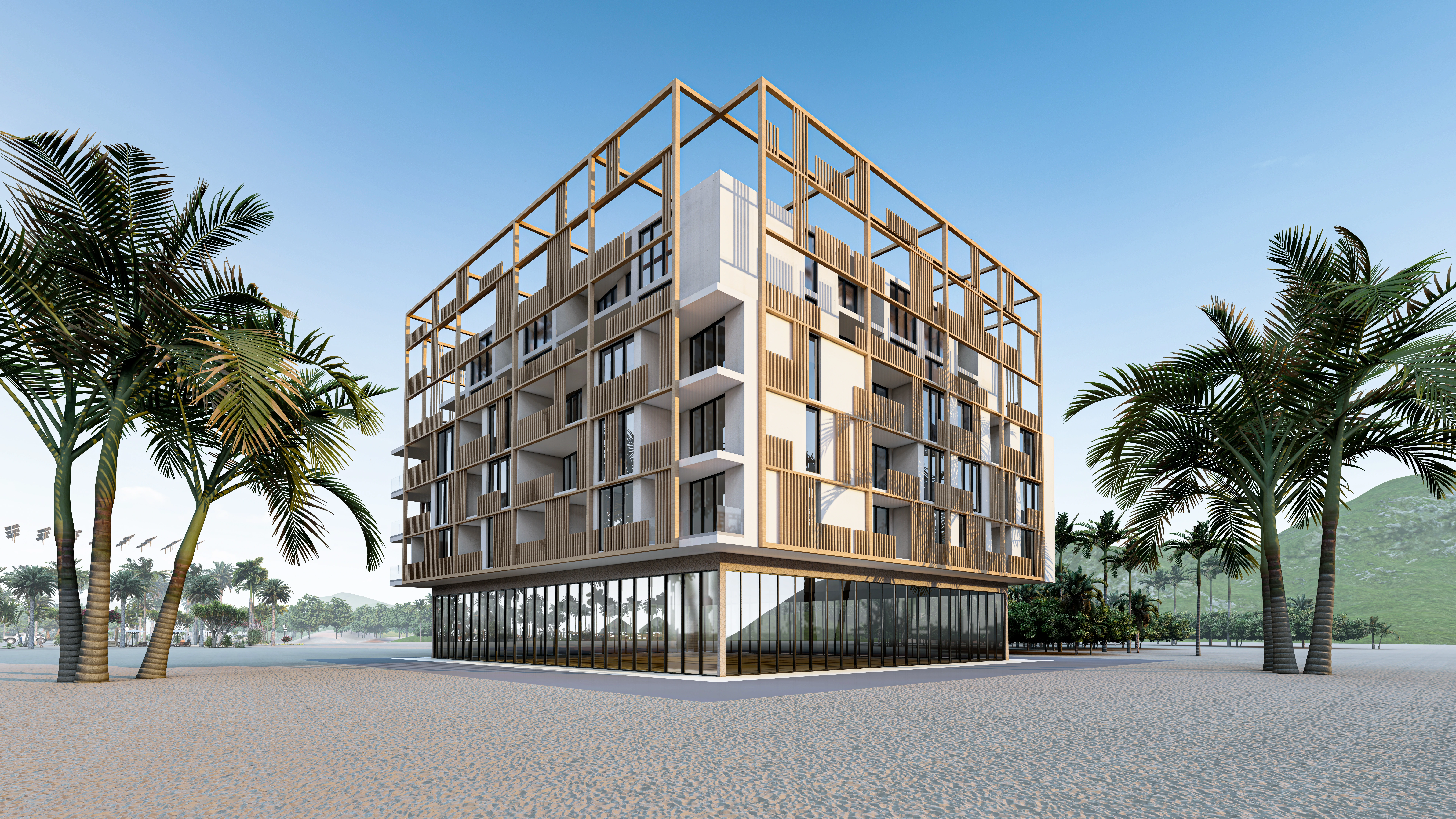 Hotelvisualisierung eines Strandhotels - Perspektive 23