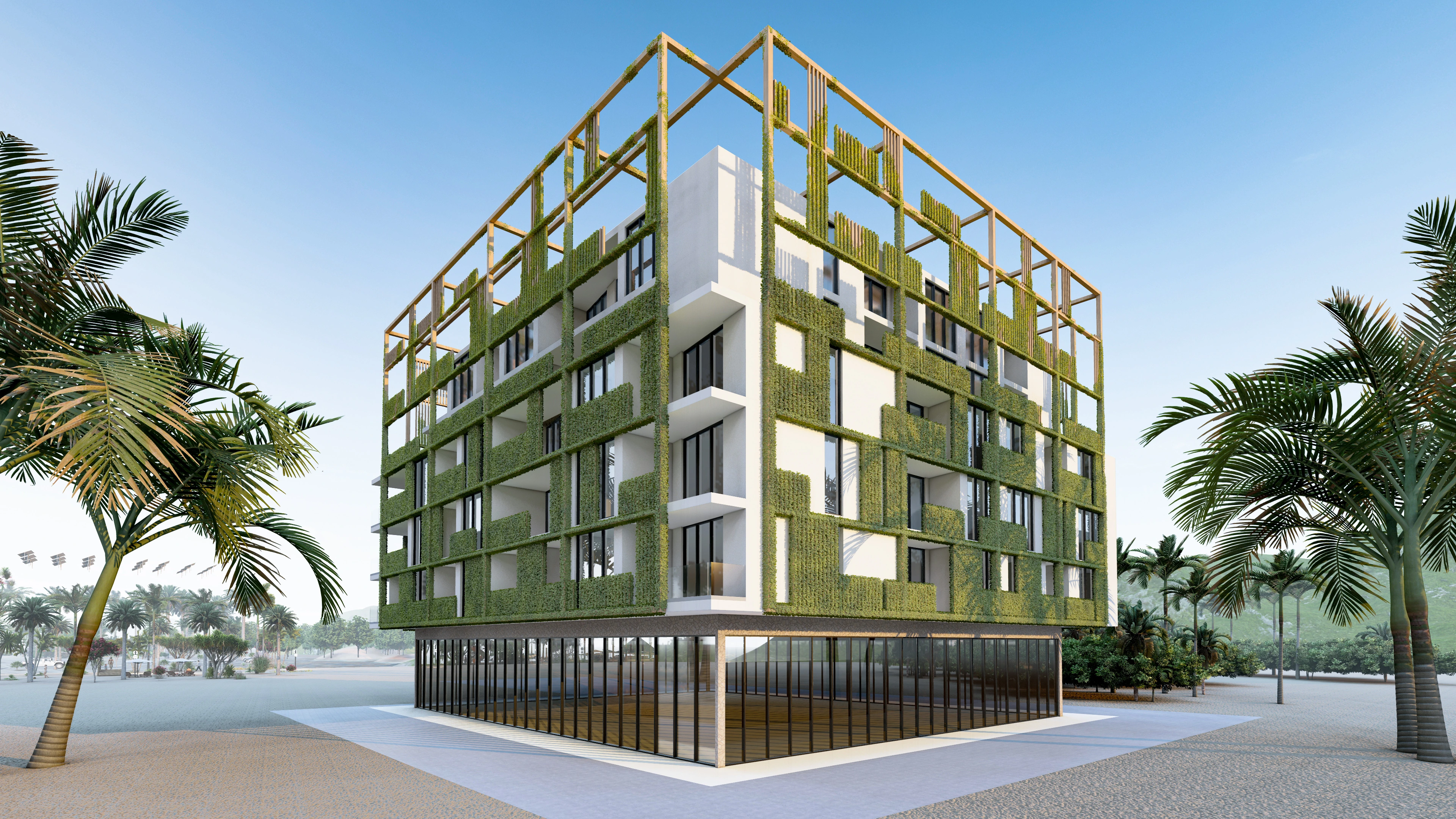 Hotelvisualisierung eines Strandhotels - Perspektive 24