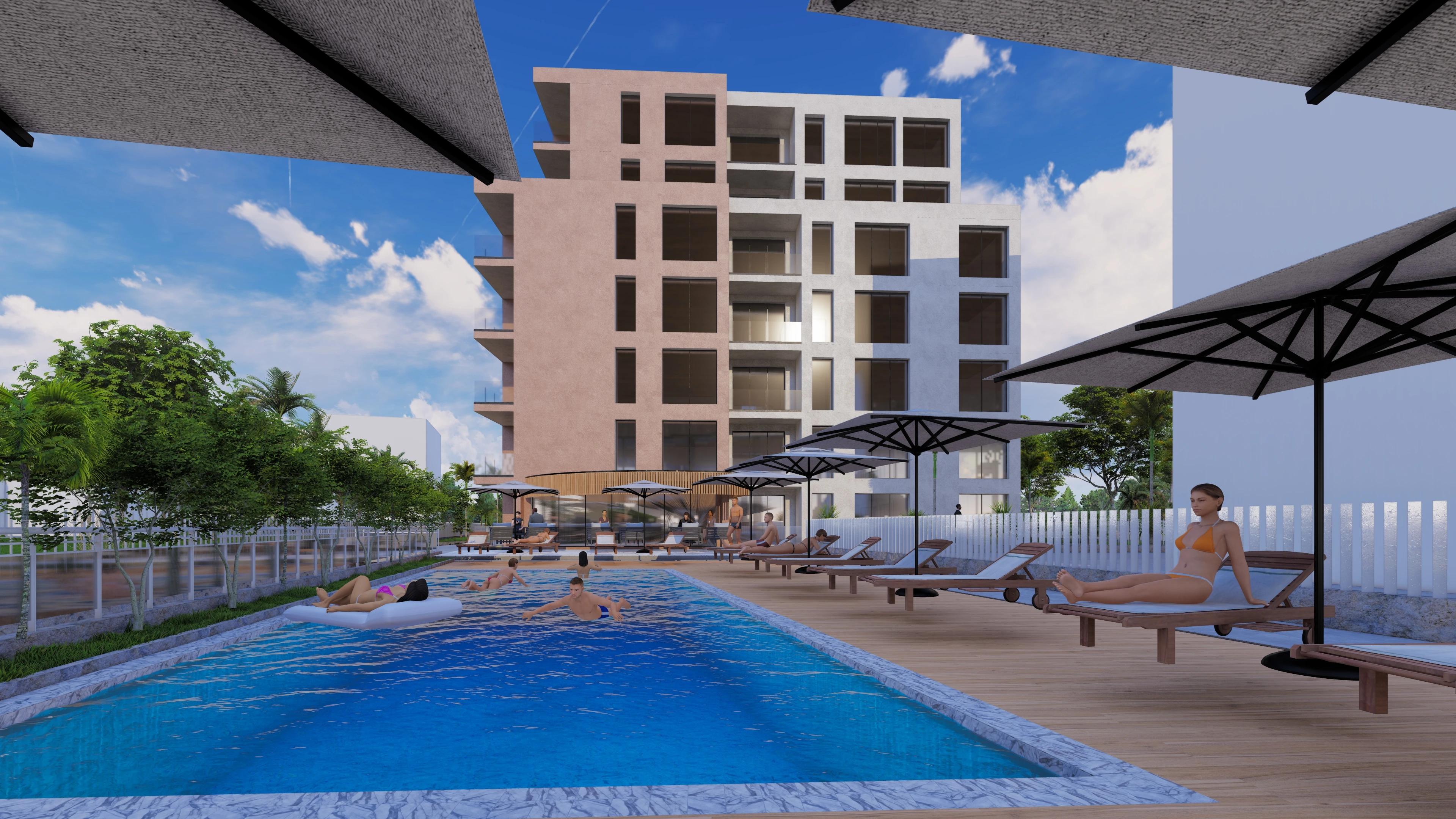 Hotelvisualisierung eines Apartmenthotels mit Pooldeck - Perspektive 28