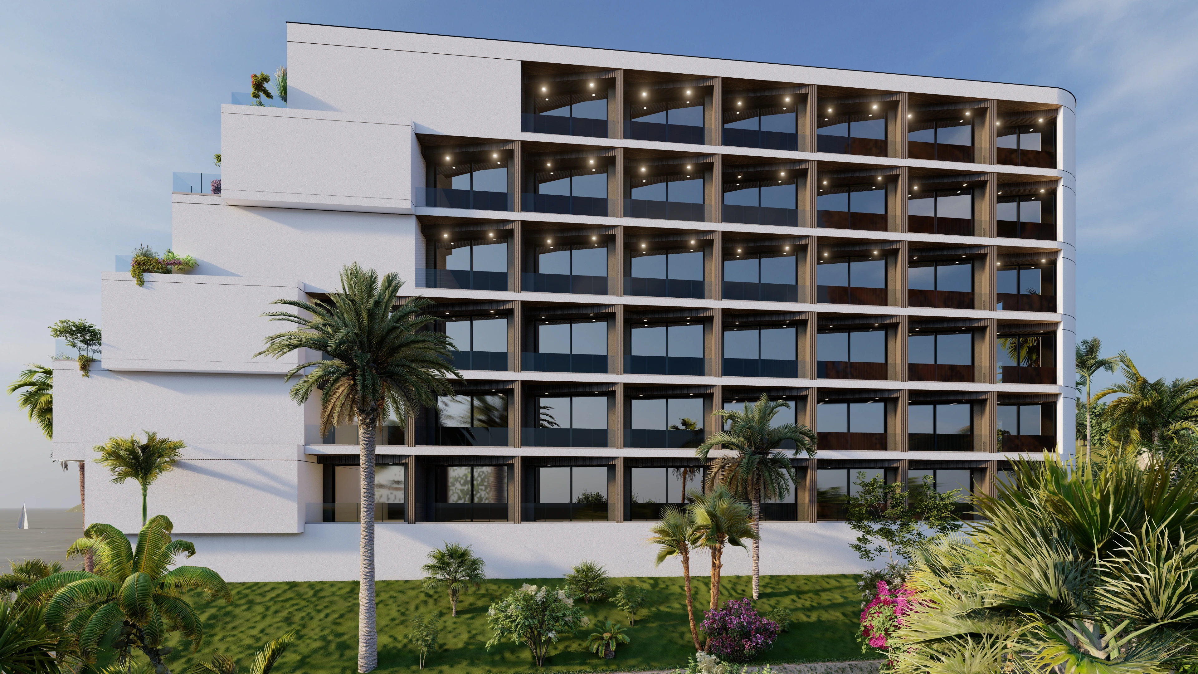 Hotelvisualisierung eines Apartmenthotels mit Pooldeck - Perspektive 41