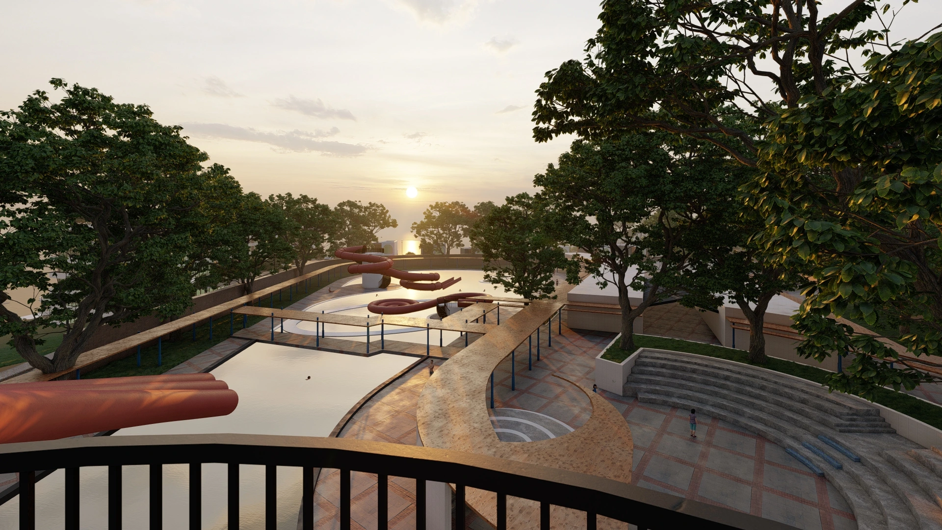 Hotelvisualisierung eines Kuestenresorts mit Panorama - Perspektive 63