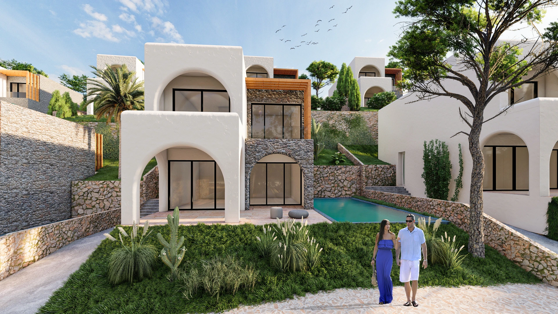 Hotelvisualisierung eines Kuestenresorts mit Panorama - Perspektive 72