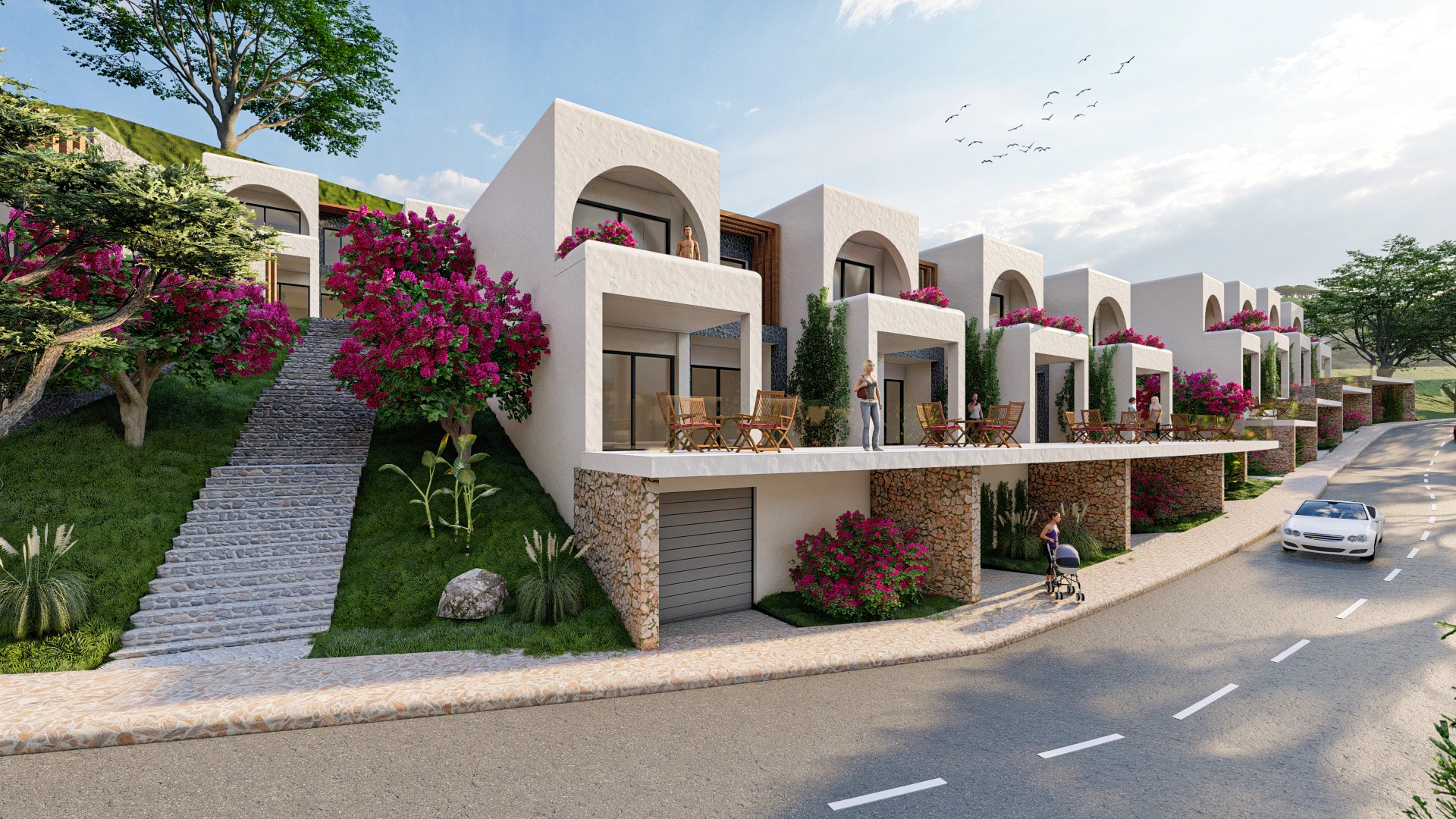 Hotelvisualisierung eines Kuestenresorts mit Panorama - Perspektive 73