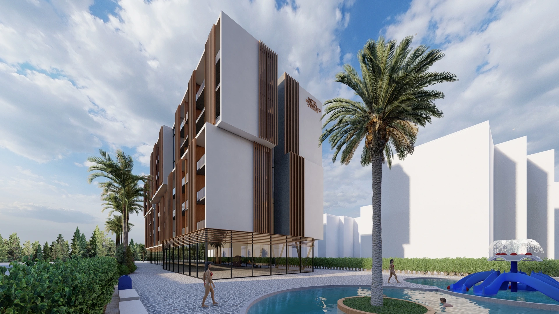 Hotelvisualisierung eines Kuestenresorts mit Panorama - Perspektive 84