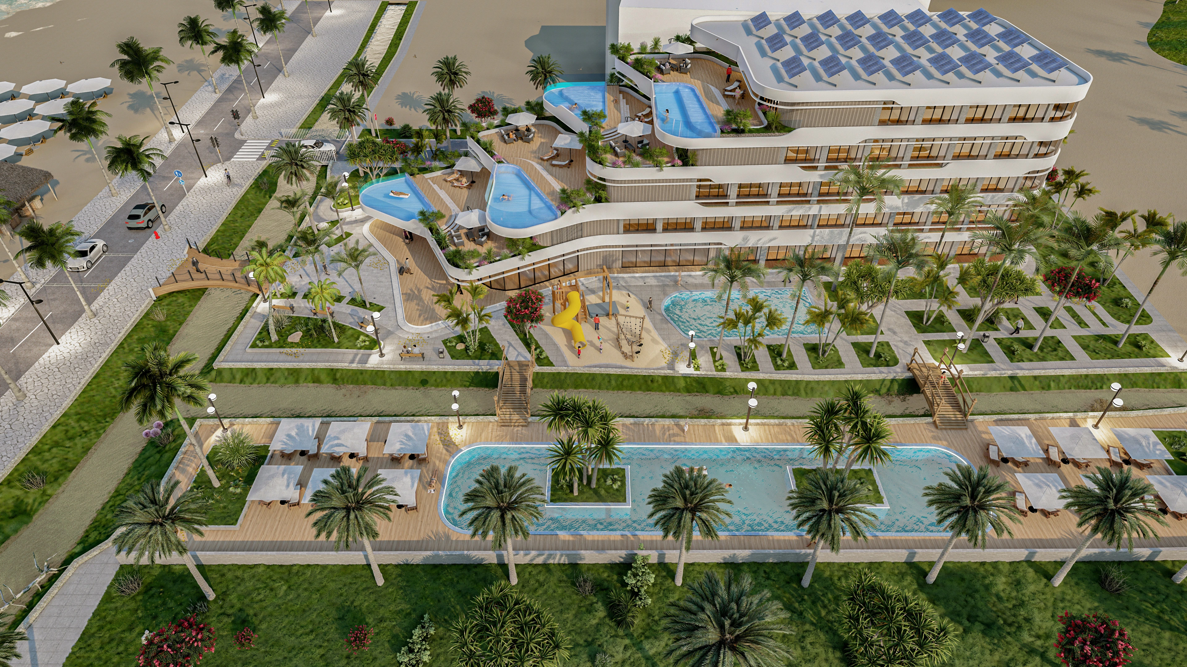 Hotelvisualisierung eines Grand Resorts am Pool - Perspektive 99