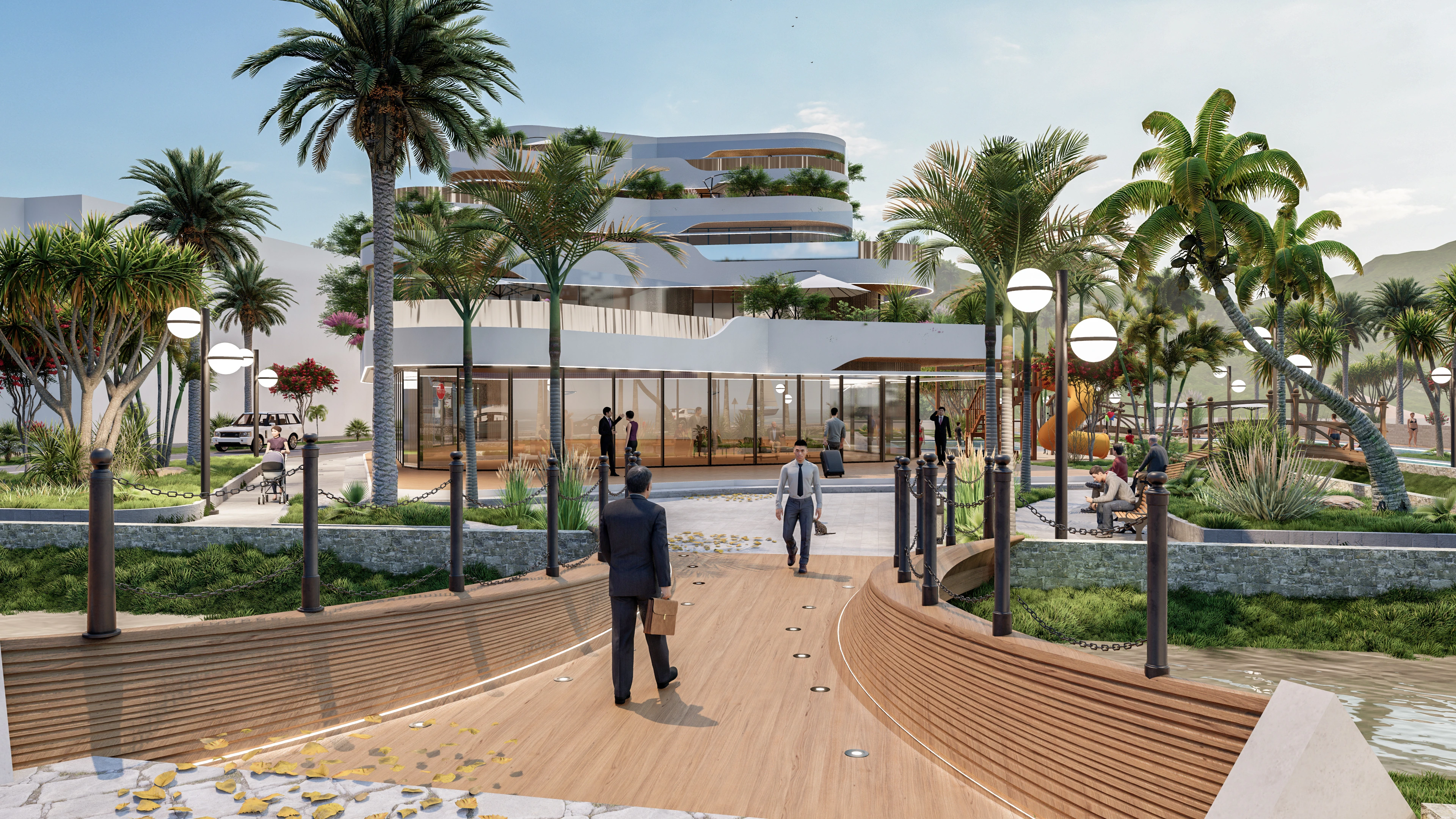 Hotelvisualisierung eines Grand Resorts am Pool - Perspektive 103