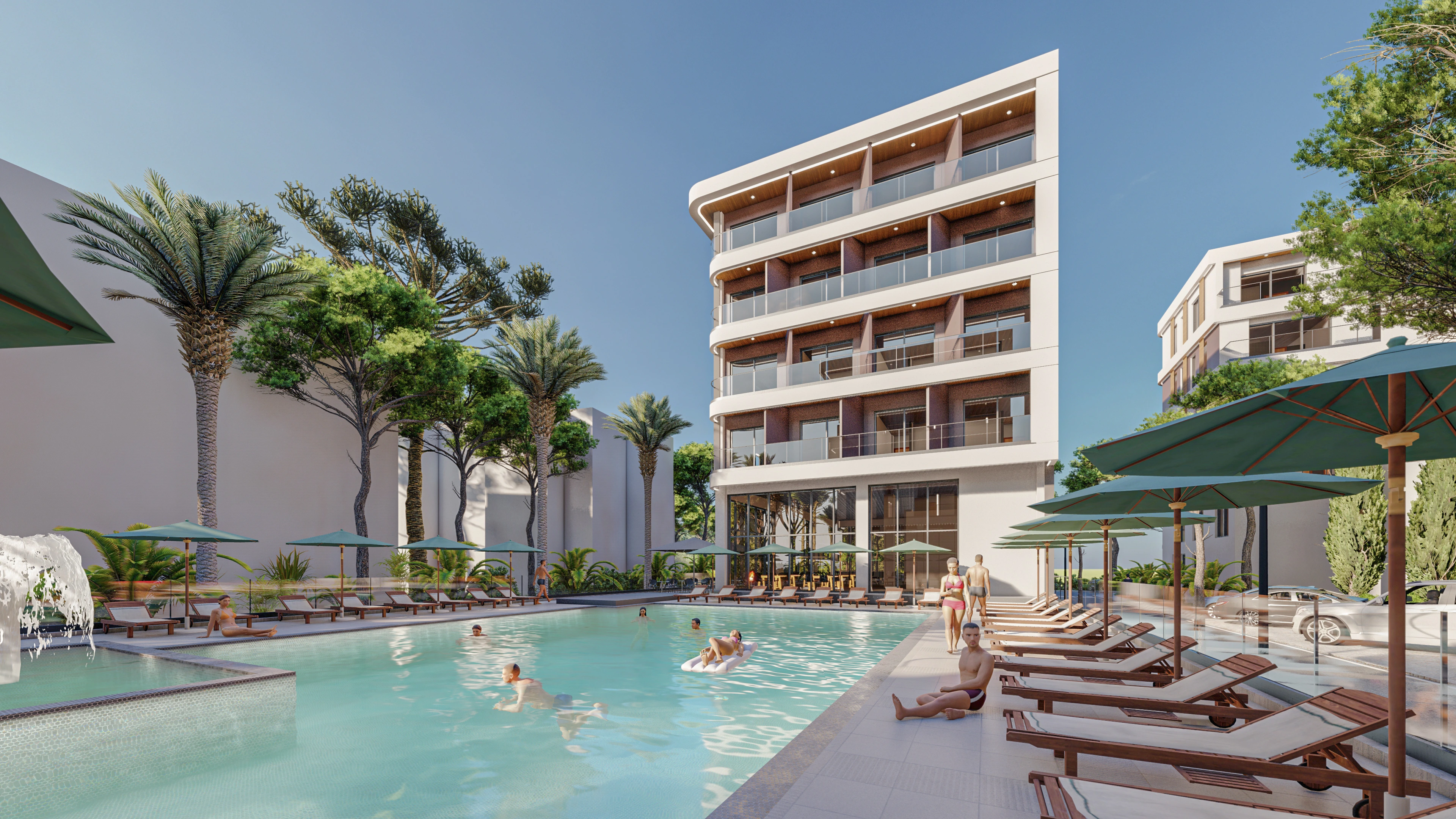 Hotelvisualisierung eines Grand Resorts am Pool - Perspektive 106