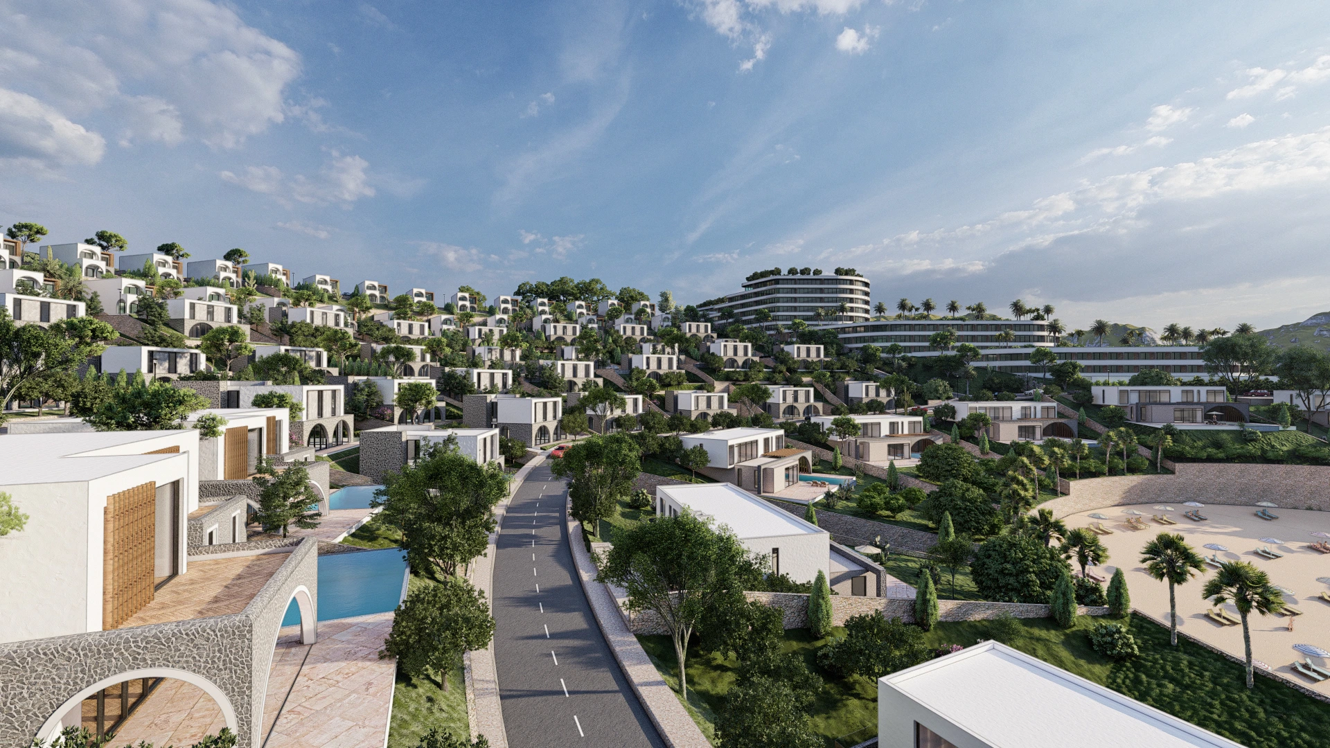 Masterplan-Visualisierung einer Quartiersuebersicht - Perspektive 04