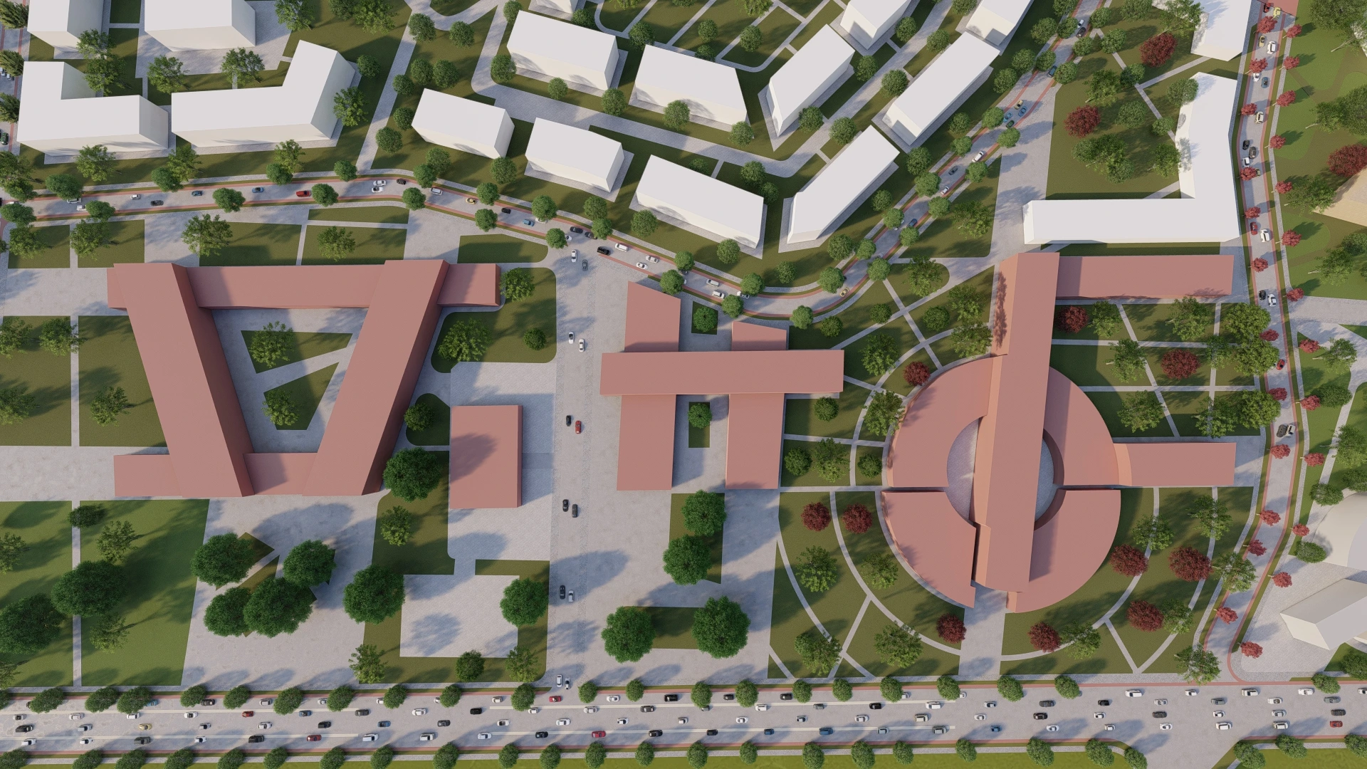 Masterplan-Visualisierung von Freiraum und Nachbarschaft - Perspektive 05