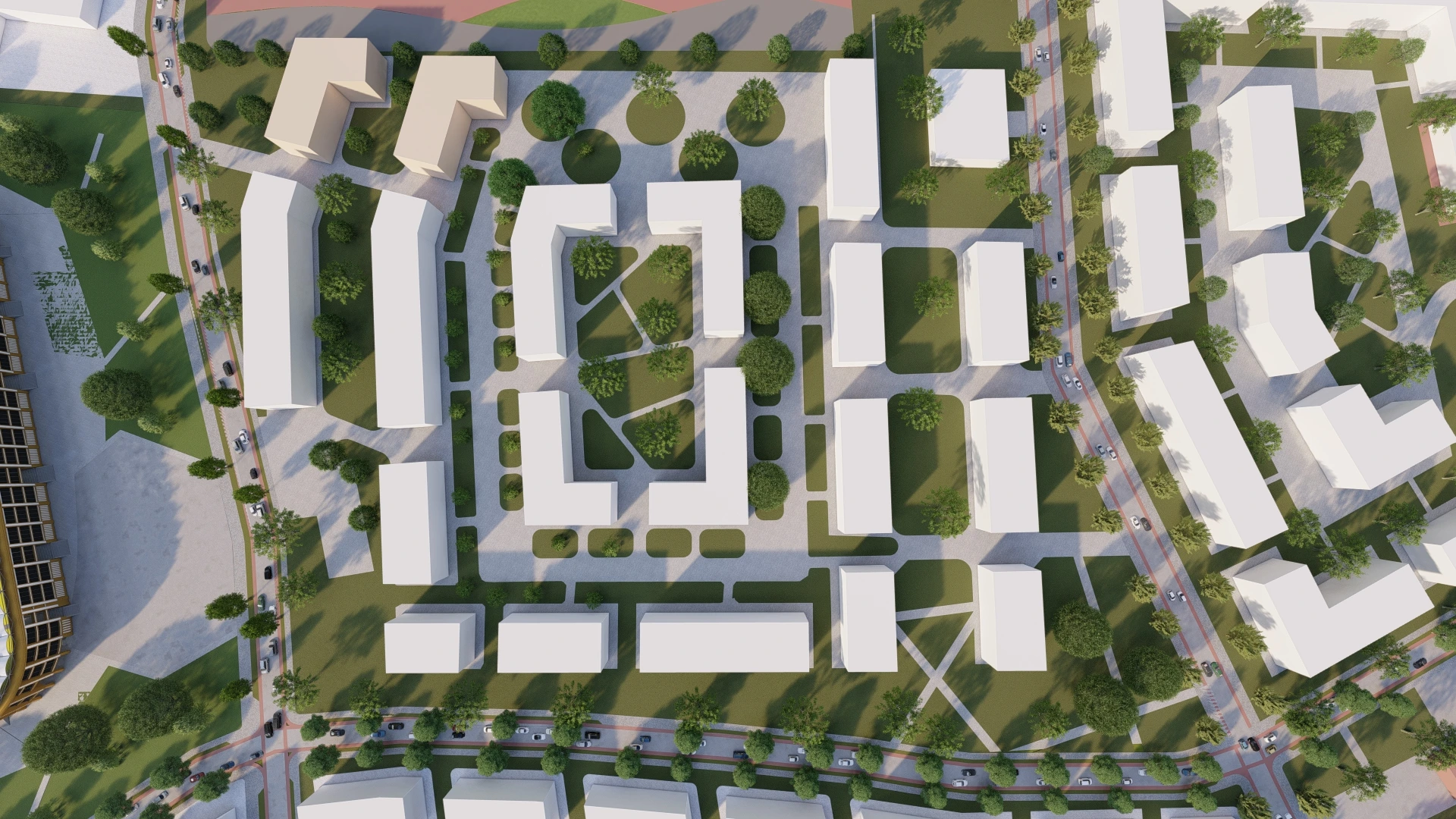 Masterplan-Visualisierung von Freiraum und Nachbarschaft - Perspektive 07