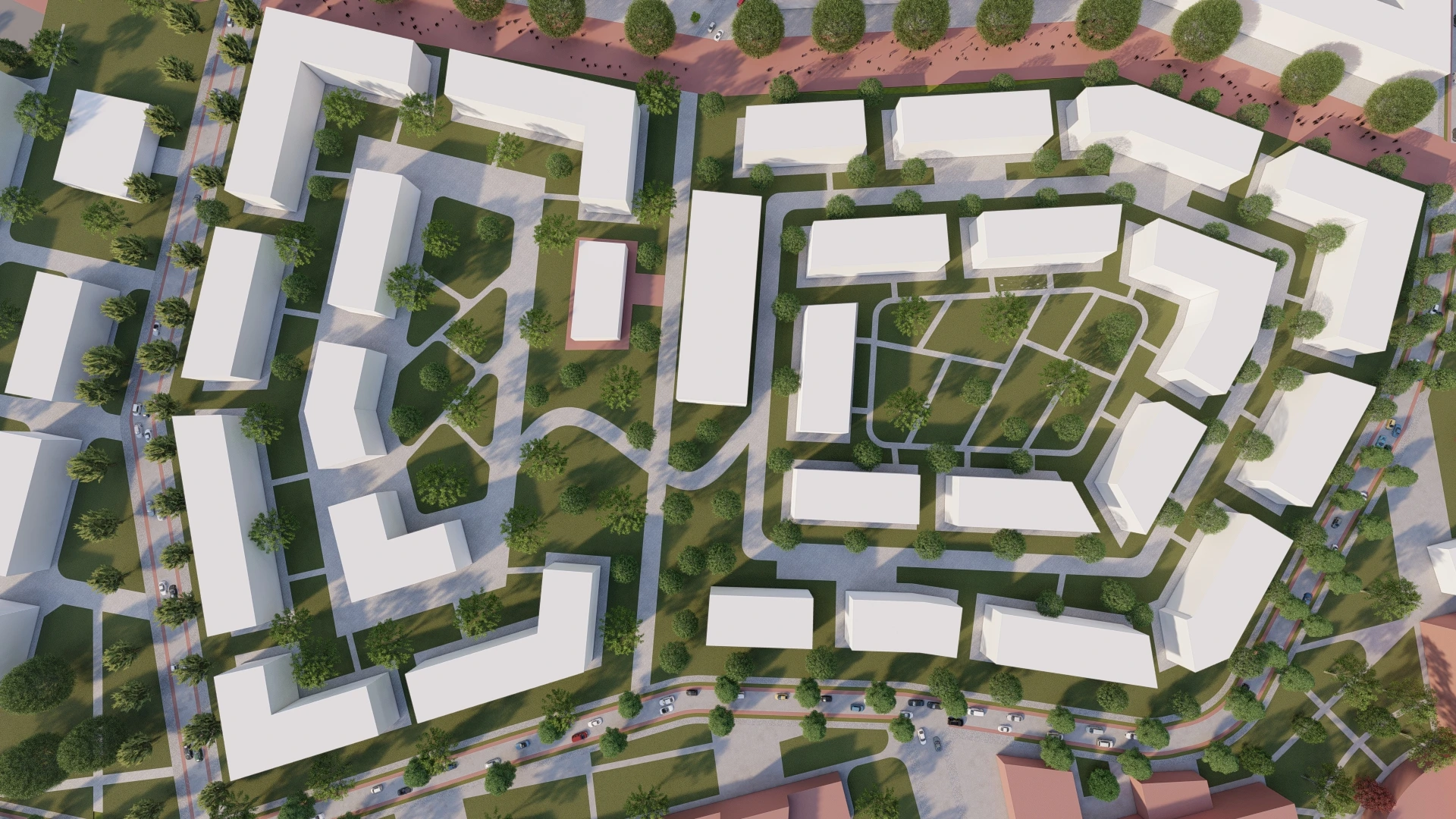 Masterplan-Visualisierung von Freiraum und Nachbarschaft - Perspektive 08