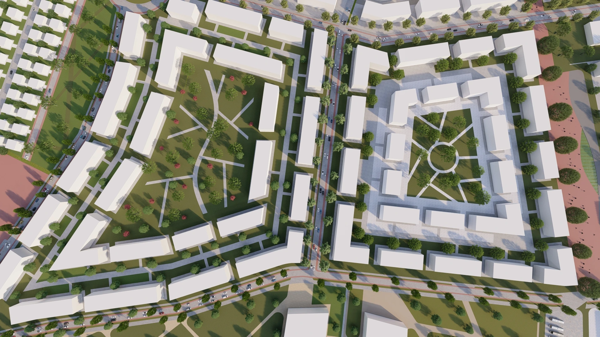 Masterplan-Visualisierung von Freiraum und Nachbarschaft - Perspektive 09