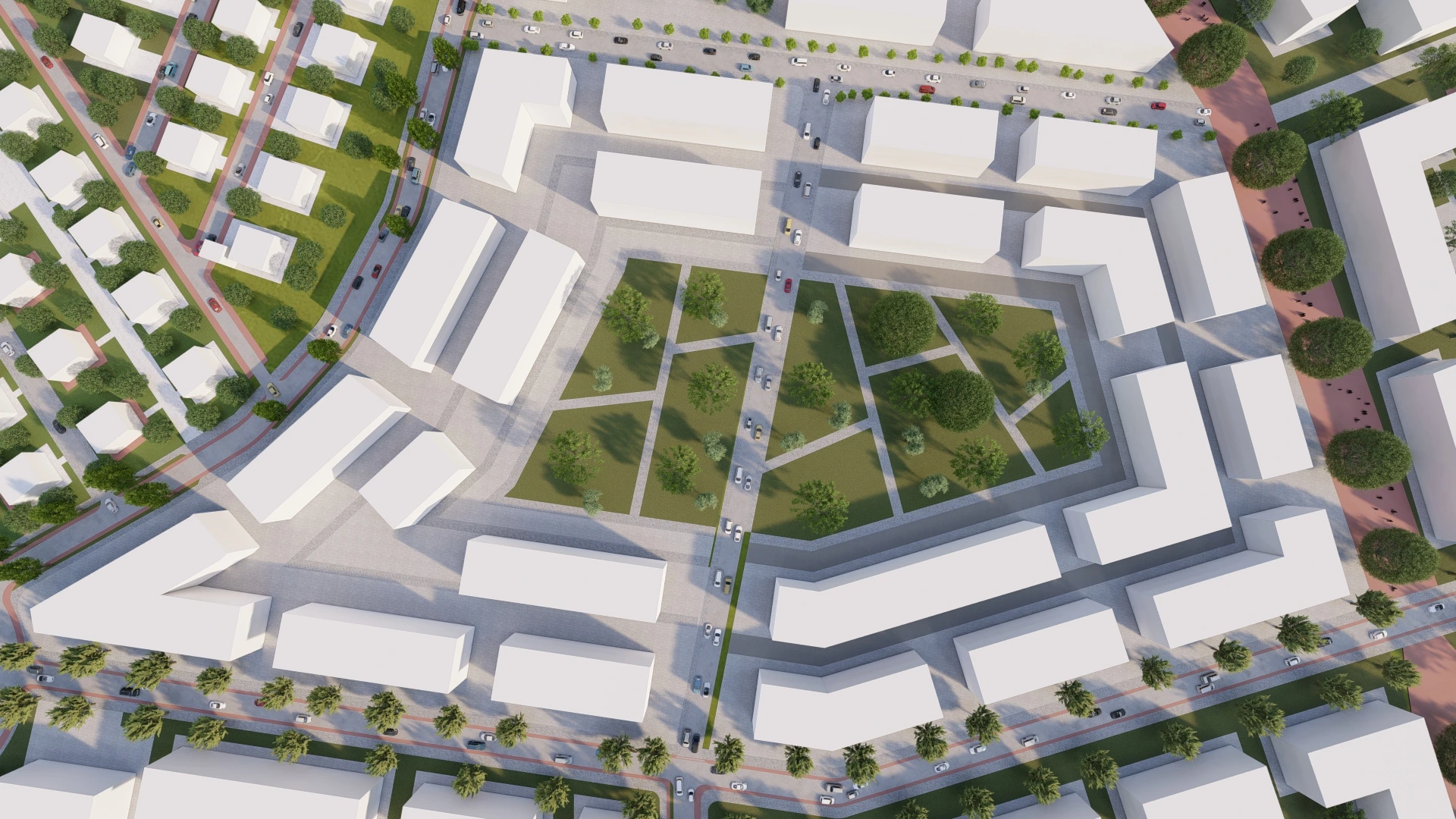 Masterplan-Visualisierung von Freiraum und Nachbarschaft - Perspektive 10