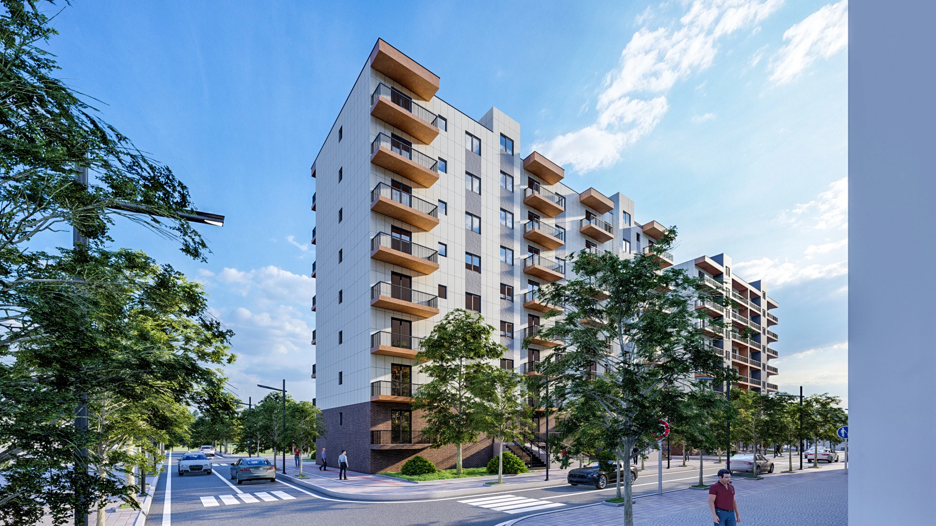 Mehrfamilienhaus-Visualisierung eines modernen Wohnblocks - Perspektive 10