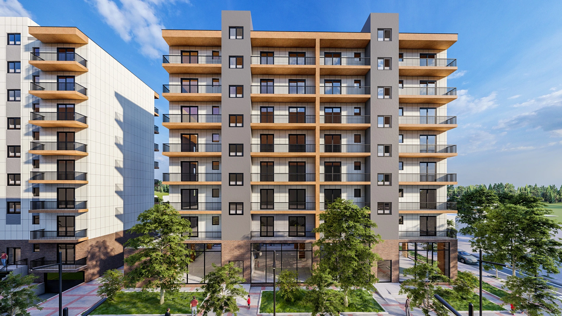 Mehrfamilienhaus-Visualisierung eines urbanen Quartiers - Perspektive 17