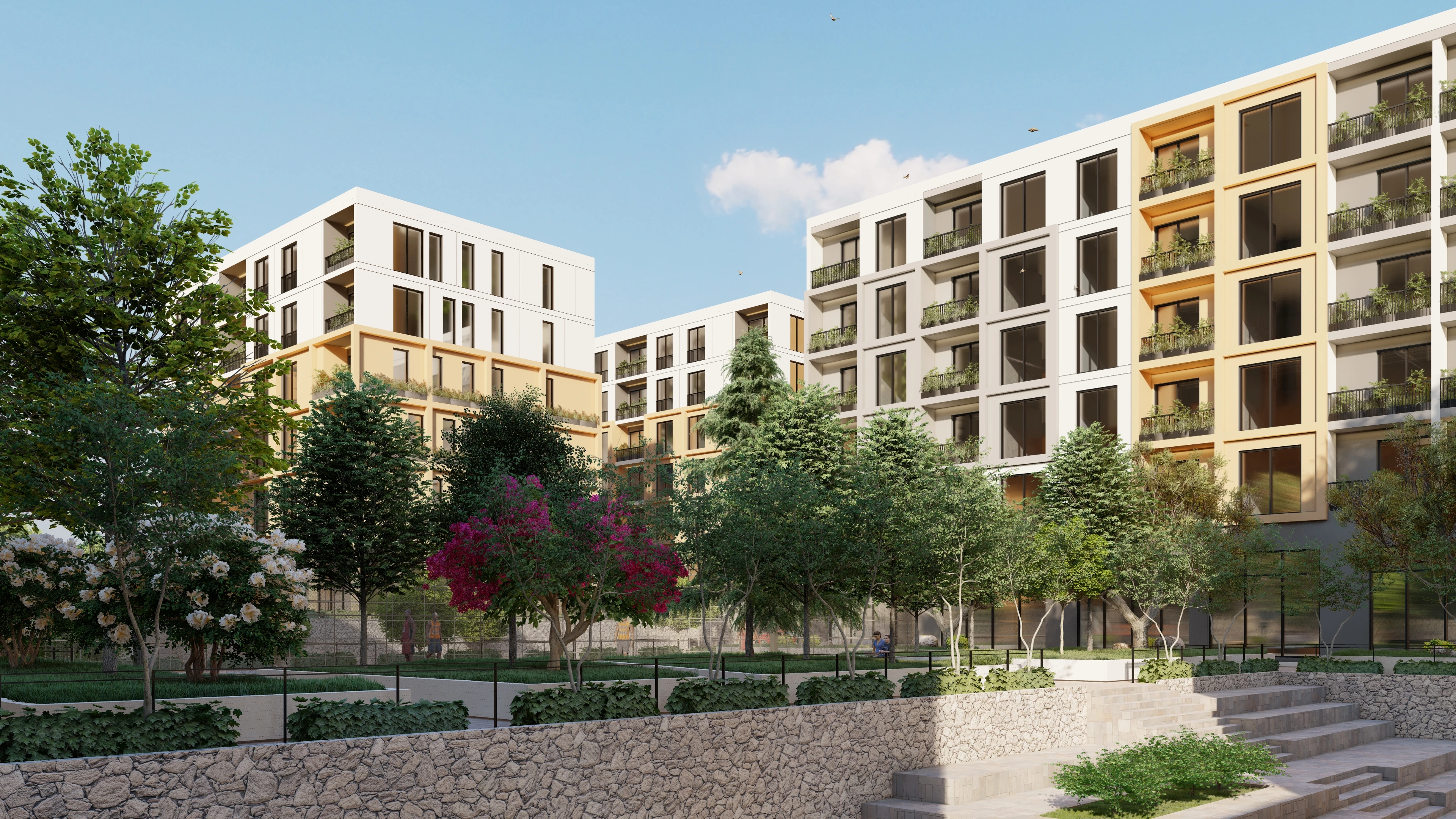 Mehrfamilienhaus-Visualisierung eines urbanen Quartiers - Perspektive 18