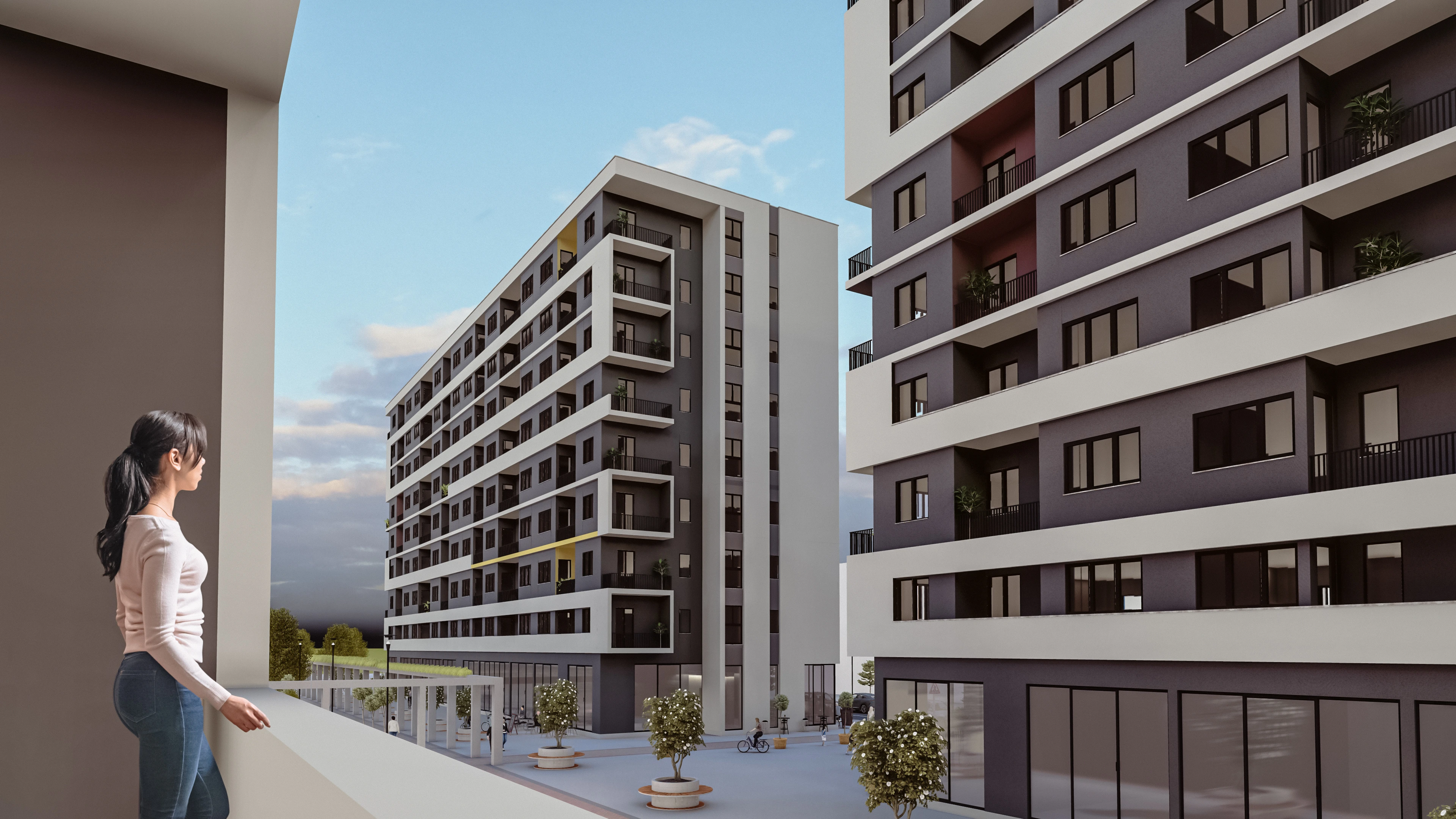 Mehrfamilienhaus-Visualisierung eines urbanen Quartiers - Perspektive 19