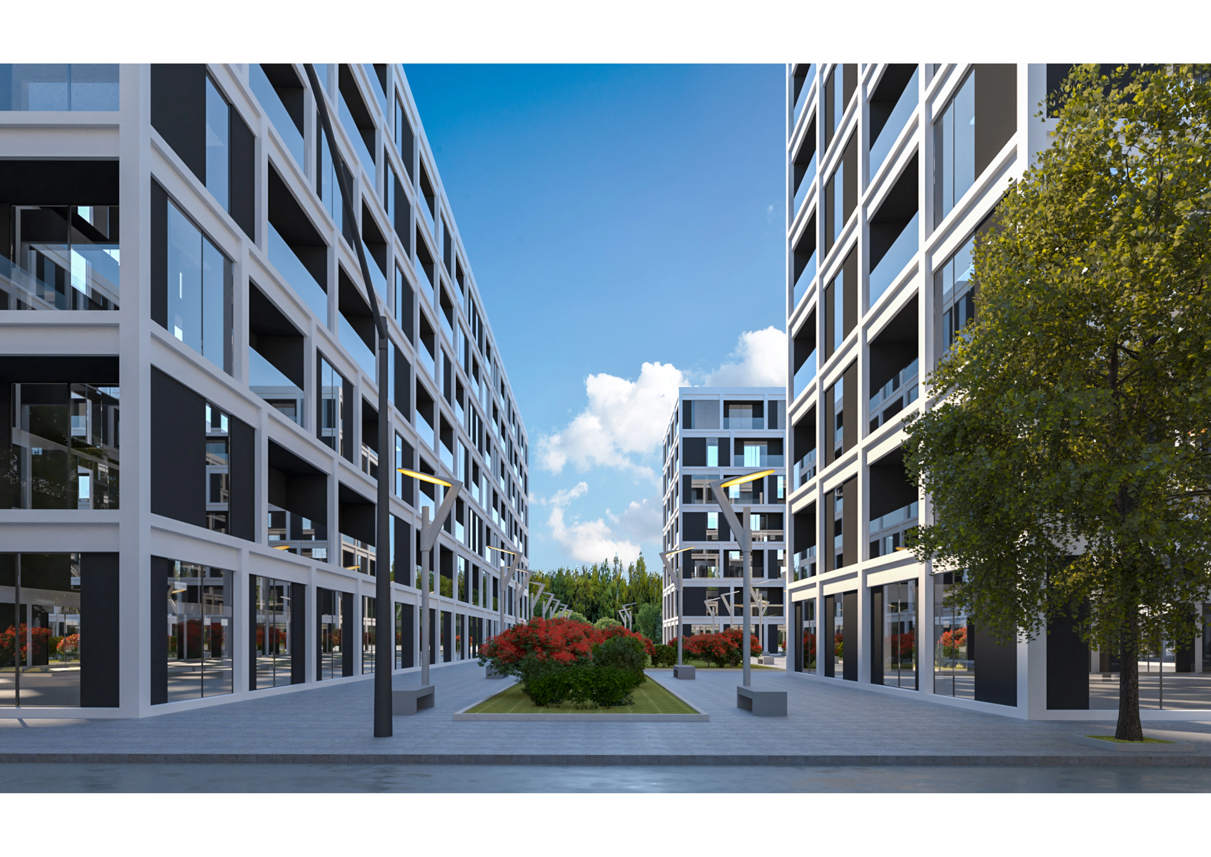 Mehrfamilienhaus-Visualisierung urbanen Familienwohnens - Perspektive 48