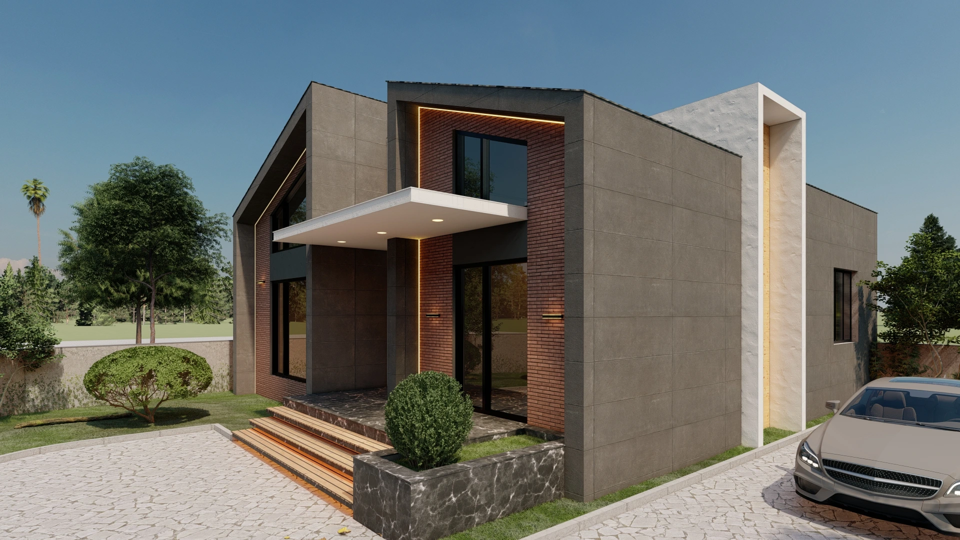 Wohnhaus- und Villenvisualisierung - Perspektive 090